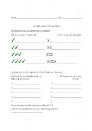 English worksheet: Agreeing and Disagreeing