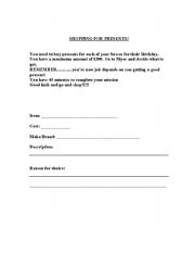 English worksheet: Money-Shopping