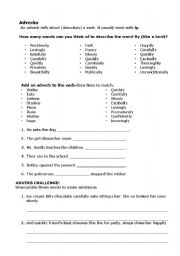 English worksheet: Practice with Adverbs