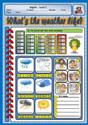 English Worksheet: WHATS THE WEATHER LIKE?