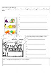 English Worksheet: There is -there are -how much ?