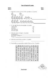 English worksheet: test english.. 