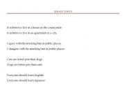 English Worksheet: topic