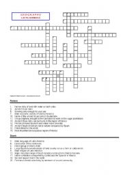English Worksheet: Latin America Crossword