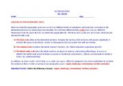 English worksheet: Analysis of Our Geographical Space