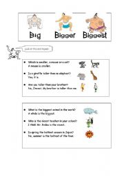 English Worksheet: Compartives Superlatives Handout
