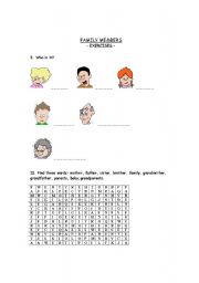 English worksheet: Family members