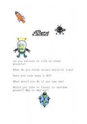 English Worksheet: Aliens