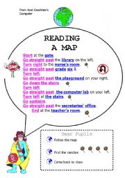 English Worksheet: Map and Directions