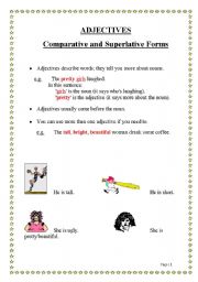 English worksheet: adjectives-comparative & superlative form