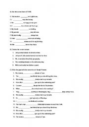 English worksheet: SIMPLE PRESENT AND PRESENT CONTINUOUS