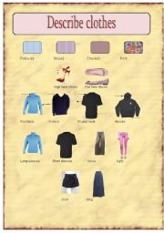 English worksheet: Describe clothes