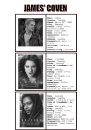 English Worksheet: New moon characters B/W - speaking cards 4/5