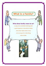 English worksheet: what is a family