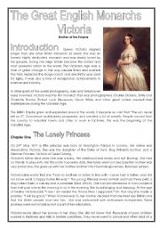 English Worksheet: Queen Victoria (3rd part of history series - 5 pages) 