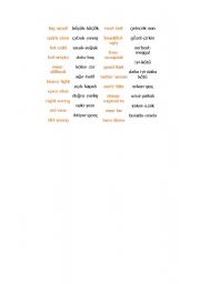 English worksheet: adjectives