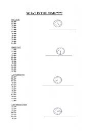 English worksheet: what time is it? (part 1)