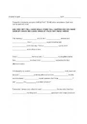 English worksheet: Simple Past Exercise