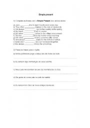 English worksheet: simple present