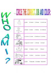 English Worksheet: WHO AM I????
