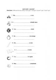 English Worksheet: have got / has got