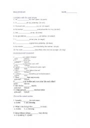 English worksheet: English activities