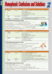 English Worksheet: Homophonic Confusions and Solutions 2