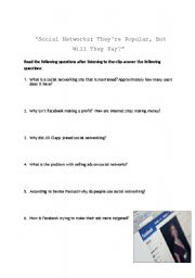 English worksheet: Social Networking Part 2 Controlled Activate