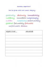 English worksheet: ADVERBS 