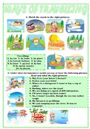 English Worksheet: WAYS OF TRAVELLING