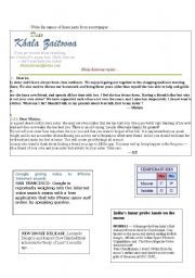 English worksheet: newspaper articles