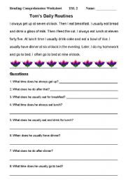 Reading Comprehension Worksheet (3)