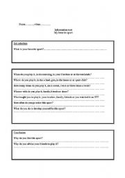 English worksheet: information text