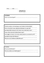English Worksheet: information text