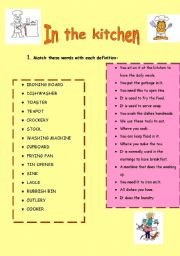 English Worksheet: In the kitchen