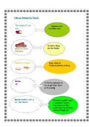 English worksheet: Idioms Relating to Food