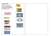 English Worksheet: License plates