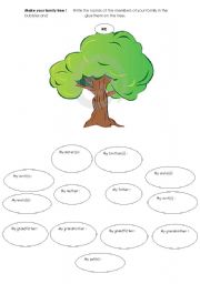 English worksheet: family tree