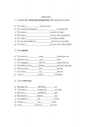 English worksheet: COMPARATIVES/SUPERLATIVES