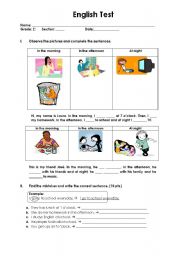 English worksheet: Present simple test