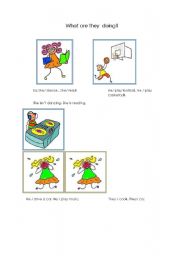 English Worksheet: What  are they doing ?