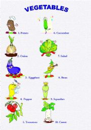 English Worksheet: Vegetables