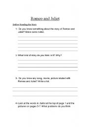English worksheet: Guide- Romeo and Juliet