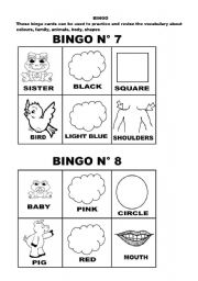 English Worksheet: BINGO 7-12 cards