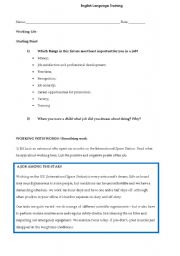 English Worksheet: Business English Working Life