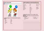 English worksheet: Describing a Person (two pages - key included)