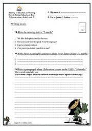 English Worksheet: writing exam