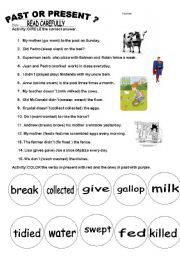 English Worksheet: Past vs present 