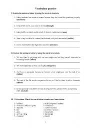 English worksheet: vocabulary worksheet