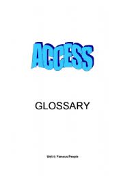English Worksheet: Glossary for the Book Access